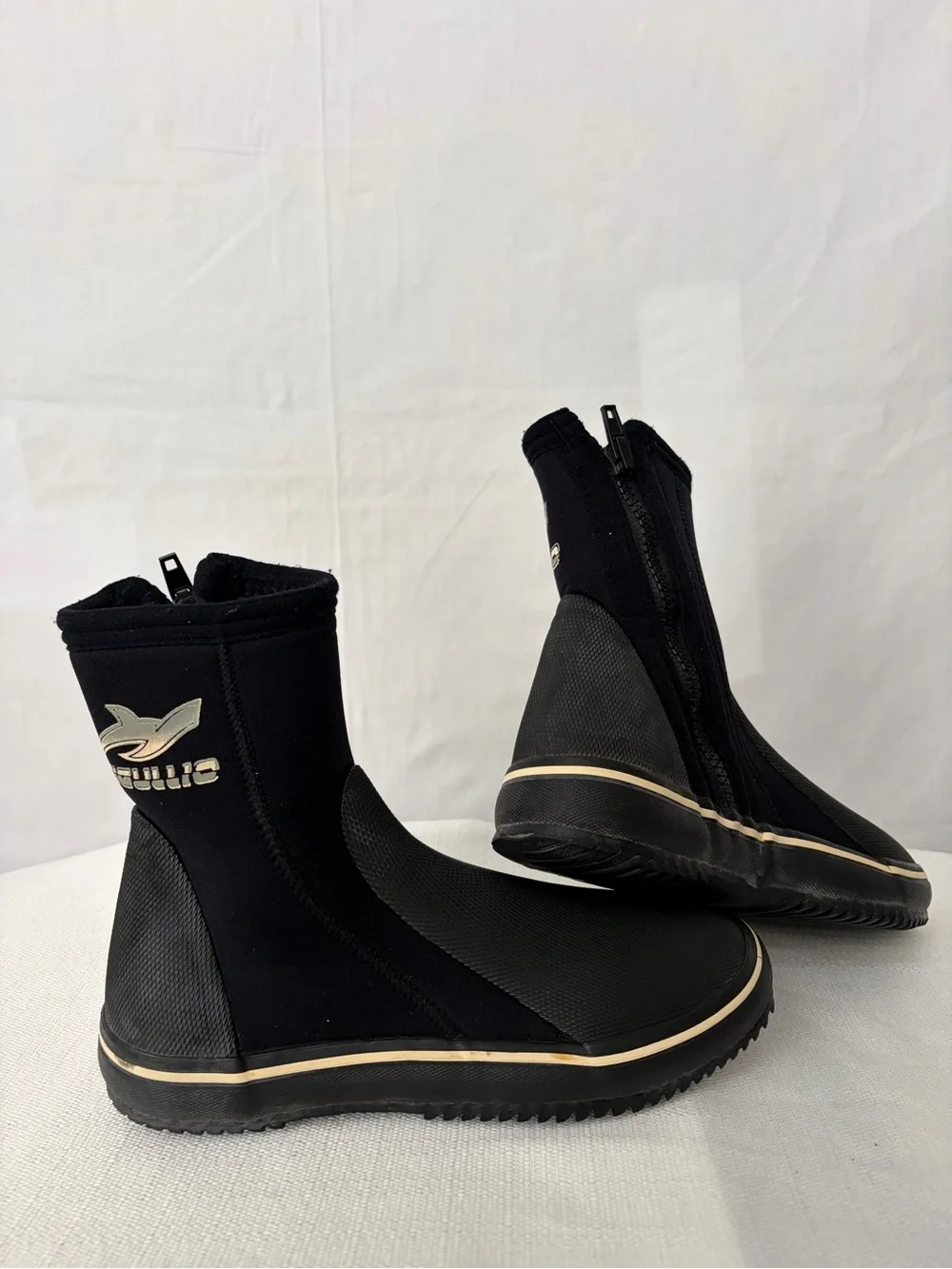 Tigullio Black Neoprene Dive Boots Size 37-38 Unisex Excellent(F288)